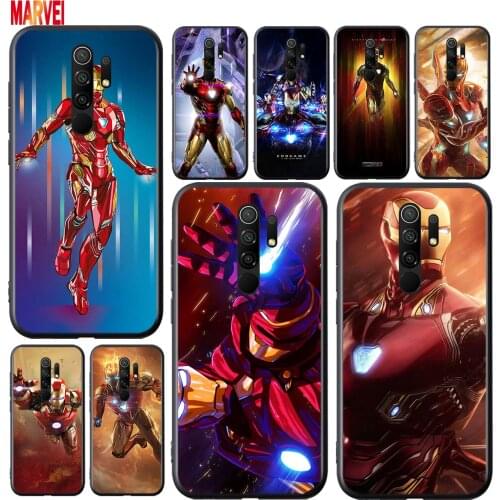 Marvel Iron Man Cool Soft TPU For Xiaomi Redmi 9i 9T 9A 9C 9 8A 8 GO 7 7A S2 Y2 6 6A 5 A 4X Prime Pro Plus Black Phone Case