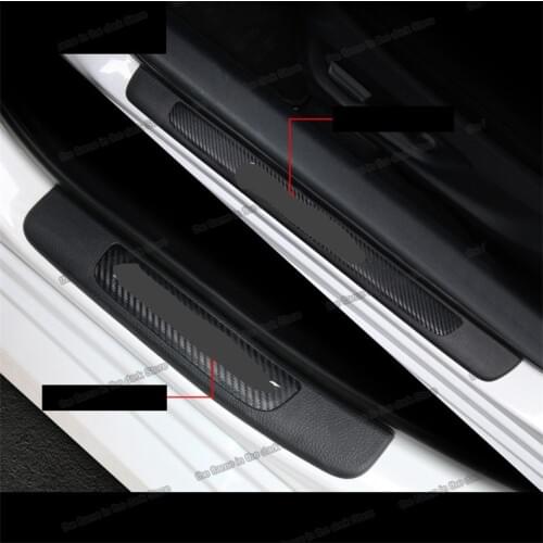 Lsrtw2017 leather car door sill threshold mat cover for toyota camry 2019 2020 2018 70 v70 xv70 trd accessories sport edition