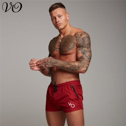 Summer outdoor beach casual mens shorts zipper pocket sports pants jogger gyms exercise fitness fashion sportswear