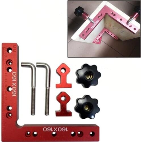 160x160mm 90 Degrees L-Shaped Auxiliary Fixture Right Angle Woodworking Positioning Ruler Splicing board fixing clip