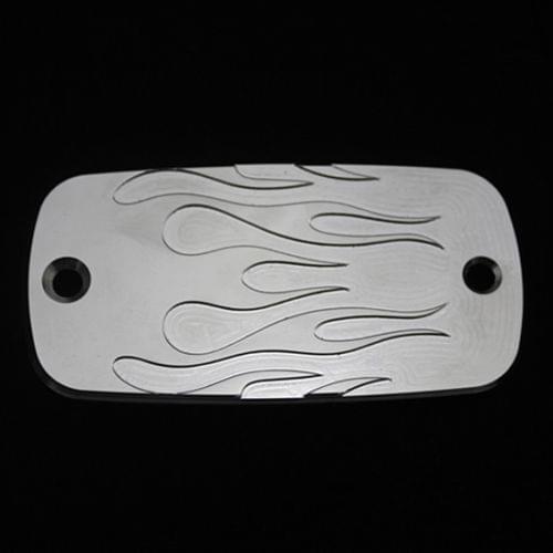 Motorcycle Chrome Flame Front Brake Fluid Cap For Honda Shadow VTX Spirit Velorex Deluxe Suzuki Yamaha Kawasaki