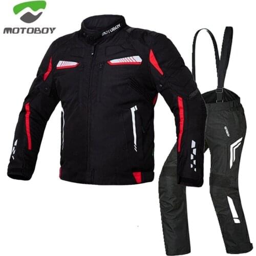 MOTOBOY Motorbike Waterproof Warm Reflective Light Motorcycle Pants Armours Bike Style CE Approved Jacket Motorcycle Jacket