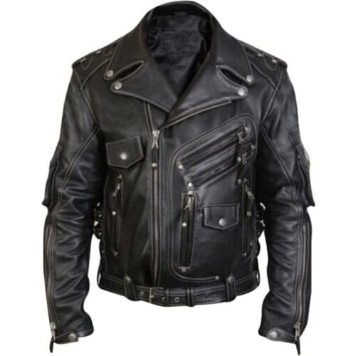 Leather Men Jacket 2021 Moto Biker Style Solid Zipper Winter Fashion New Male Autumn Coat 121907 Top