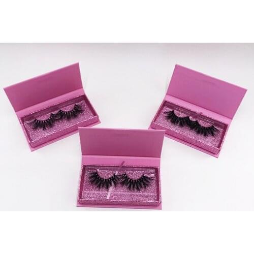 Wholesale 3D Mink Eyelashes Custom Print Logo Pink Rectangle Magnetic Case Eyelash Packaging Box
