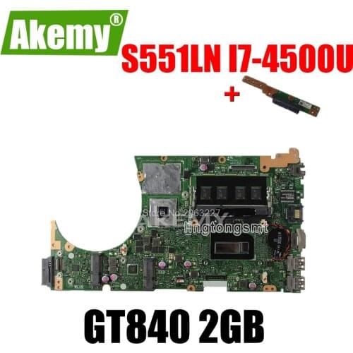 Send board+S551LN Motherboard i7-4500 GT840M For Asus S551LB S551LA R553L Laptop motherboard S551LN Mainboard S551LN Motherboard