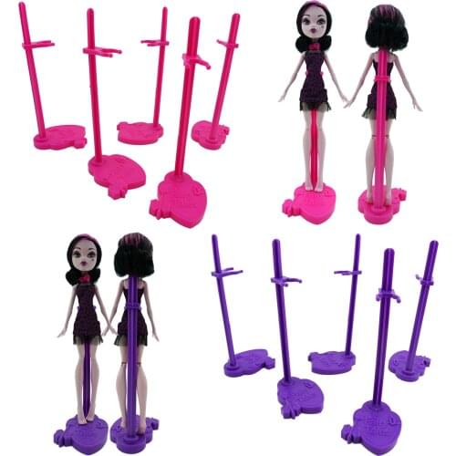 10 Pcs Mixed Dolls Stand Display Holder Model Accessories for Monster High Doll for Ever After High Dollhouse Kids Toy
