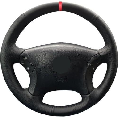 Hand Sewing Car Steering Wheel Cover Wrap For Mercedes Benz W203 C-Class 2001-2004 2005 2006 2007 Braid on the Steering wheel