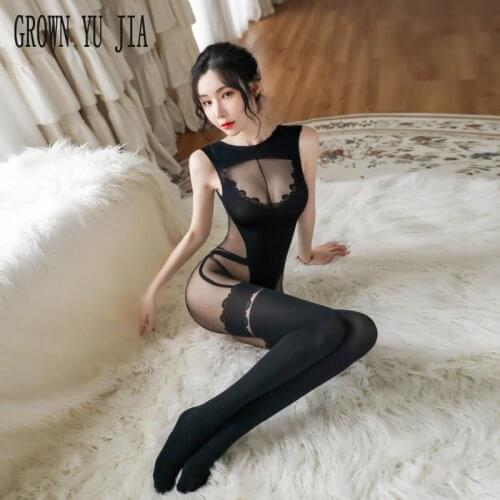 Sexy Body Stockings Femme Erotique Bodysuit Pantyhose Hot Erotic Tights Hollow Underwear Porno Open Crotch Transparent Lingerie