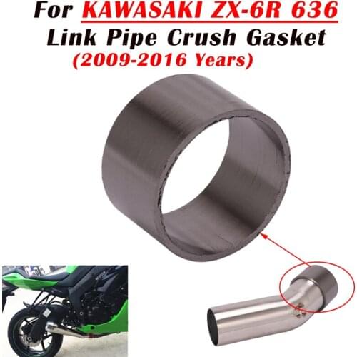 Motorcycle Link Tubes Connect Interface Graphite Gasket Reinforced Gap Gasket Lossless installation For Kawasaki zx6r 2009-2016