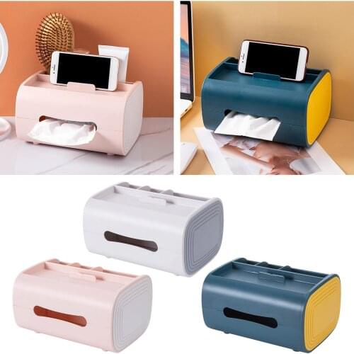 Modern Plastic Paper Facial Tissue Box Cover Holder for Bathroom Countertops