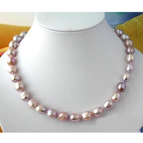 Unique Pearls jewellery Store 45cm 13mm Lavender Baroque Freshwater Cultured Pearl Necklace Charming Women Gift
