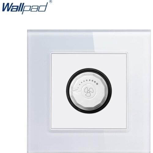 Fan Switch Wallpad Crystal Glass Panel 110V-250V Fan Speed Control Rotary Regulator Wall Switch