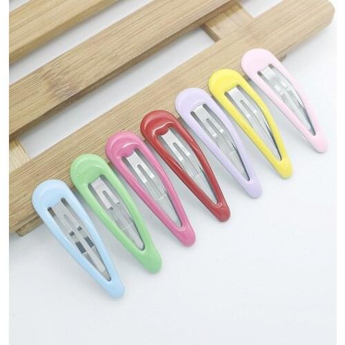 7pcs Stainless Steel Fashion Hair Clips for Women Girls Kawaii Hair Accessories Snap Barrettes Candy Color Hairpins Clip