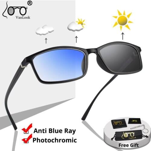 Photochromic Glasses Women Korea TR90 Optical Frames Glasses For Blue Light Protection Transparent Eyeglass Frames Fashion UV400