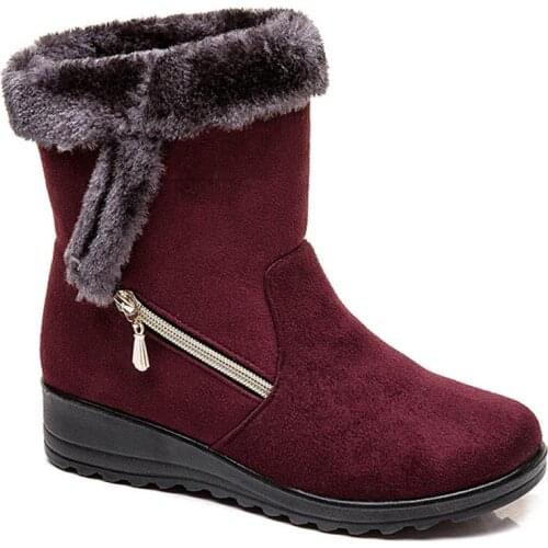 Winter Women Boots Warm Plush Ankle Snow Boots Women Shoes Fashion Zipper Womens Winter Boots Plus Size Zapatos Mujer Dropship