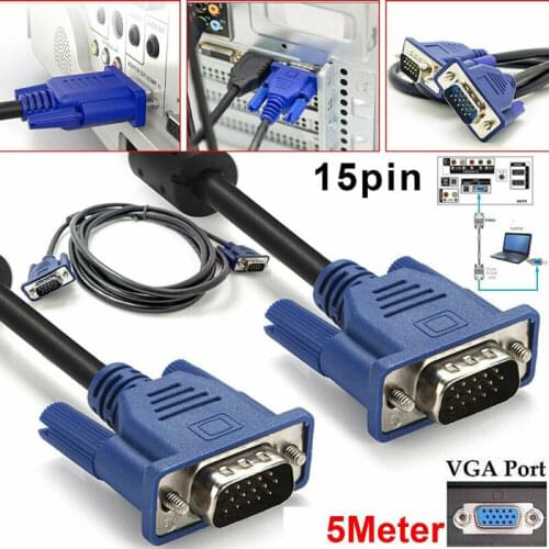 0.5M VGA Male to Male Cable SVGA Monitor Cord Blue Plug for PC Computer VGA Display Cable 2B24 ool Parts