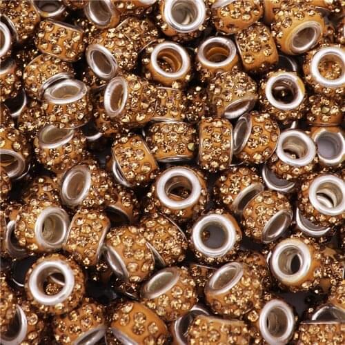 10Pcs New Colorful 5mm Large Hole Crystal Glass Beads Charms Fit Pandora Bracelet DIY Chain Necklace Earrings for Jewelry Making