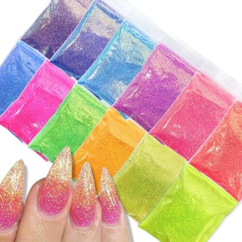 10g 0.2mm Candy Sparkly Fine Nail Glitter Powder Mermaid Coating Effect Nail Decorations Chameleon Pigment Dust Design Manicure