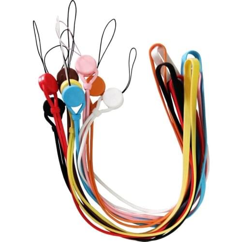 50pcs Mobile phone hanging rope adjustable silicone long rope certificate brand lanyard neck rope camera anti losing rope