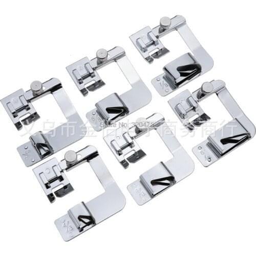 500pcs 6 Sizes Domestic Sewing Machine Foot Presser Rolled Hem Feet Set for Brother Singer Sewing Accessories