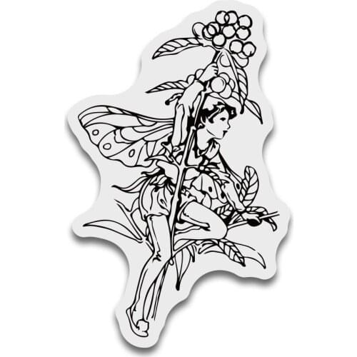 9*6 Fairy Fruit Fairy Stamps Transparent Silicone Stamp/Seal DIY Scrapbooking/Photo Album Christmas Halloween Sheets