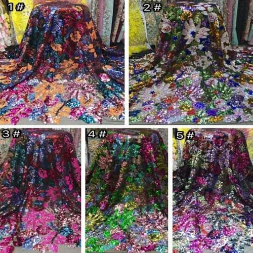 African lace fabric 2019 nigerian lace fabrics 3d beads lace Voile sequin fabric embroidery dentelle teal 3d sequins lace fabric