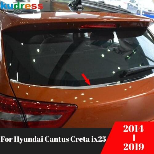 For Hyundai Cantus Creta ix25 2014-2019 Stainless Steel Car Rear Trunk Window Glass Cover Trim Sticker Styling Accessories