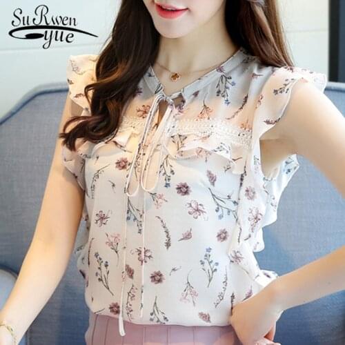 Womens tops and blouses 2021 chiffon women blouse shirt sleeveless blusas v-neck womens clothing blusas top for women 0026 30