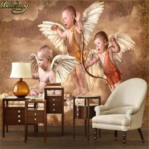 Beibehang Custom Cupid Little Angel Wallpaper for TV background Wall Covering Bedroom Mural Background 3d wall papers home decor