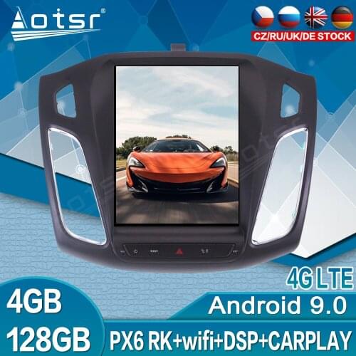 For Ford Focus 2013 2014 2015 128G Tesla GPS Navigaiton Android Car Radio Tape Recorder Multimedia DVD Video Player Big Screen