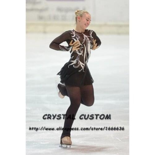 Custom Figure Skating Dresses For Girls Fashion New Brand Competition Children Ice Figure Skating Dresses Crystal DR3806