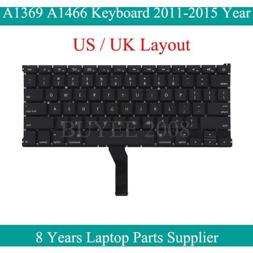 A1369 A1466 Laptop Keyboard Tested Ok For Macbook Air 13.3” A1466 A1369 US UK Keyboards 2011 2012 2013 2014 2015 Replacement