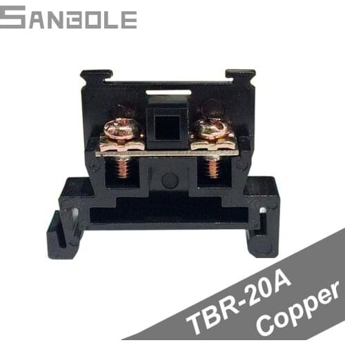 Terminal blocks TBR-20A Black General Purpose Group Type 20A/600V Fixed Connection Row Plate Copper (100PCS)