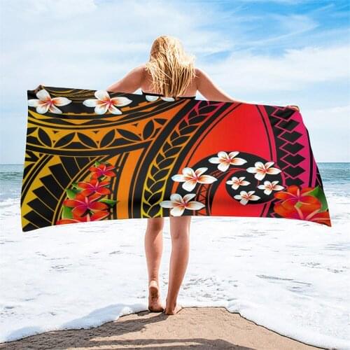 2021 Summer Bath Towels Hawaii Hibiscus Floral Print Beach Towels Surfing Swimming Sand Free Cover Mat Gym Camping Toallas Playa