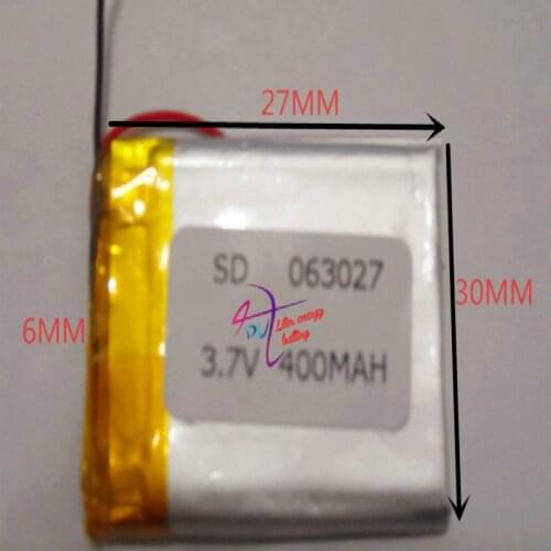 Best battery brand Size 063027 3.7V 400mah Lithium polymer Battery with Protection Board For Bluetooth GSP Digital Products