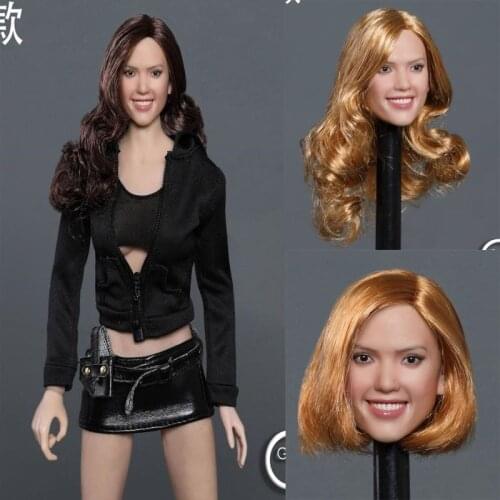GACTOYS 1/6 GC035 Smiling Girl Head Sculpting with Long Hair model For 12 Inch Female Body