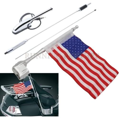 Motorcycle Radio Antenna Comfort Navi with flag for Honda 2006 - 2016 2007 2008 2009 GL1800 Goldwing GL 1800 2001 - 2005 Gl1500