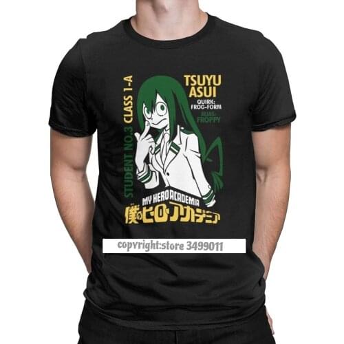 Men Tops T Shirt My Hero Academia Boku No Hero Academia Froppy Vintage Tee Shirt Camisas Anime T Shirt Harajuku