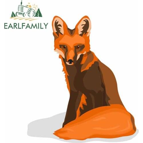 EARLFAMILY 13cm x 11.1cm for Color Fox Car Stickers Personality Family Suitcase Tuning Vehicle Bumper Window Waterproof Decal