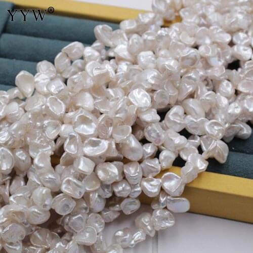 58pcs Natural Reborn Keshi White Freshwater Pearl 10-12mm Irregular Petals Pearl For Jewelry Making Necklace Earring White
