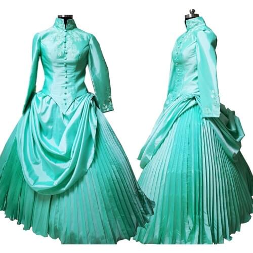 2020 New blue victorian Halloween Cosplay dress Colonial Georgian Renaissance Gothic Historical dress D-567