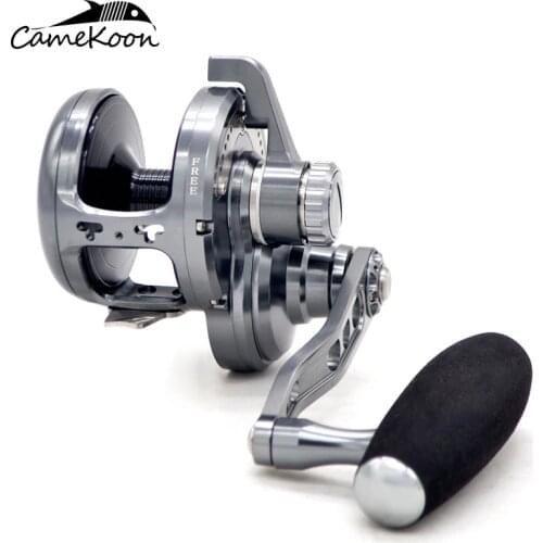 CAMEKOON Trolling Fishing Reel Round Baitcasting Reel PE4#-600M Large Line Capacity Saltwater Jigging Fishing Coil