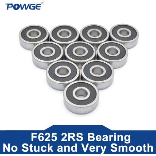 POWGE VORON 625-2RS Bearing 5*16*5 mm ABEC-7 Flanged Miniature F625 RS Ball Bearings F625RS For Mobius 3.1 Voron 0/2.4 Printer