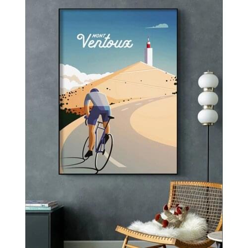 Retro Cycling Mont Ventoux Col Du Tourmalet Bahomontes Poster Wall Art Picture Prints and Posters Gift Room Home Decor