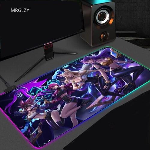 RGB Gaming Mouse Pad Computer Gamer Mousepad Large Game Rubber No-slip Mouse Mat Big Mause Pad PC Laptop Mousepad