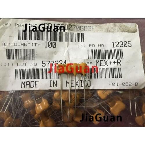 10PCS new Mexico CDM Silver Mica 500V27PF 2% mica capacitor 500V 27P High precision 27pF/500V yellow CD15ED270G03F