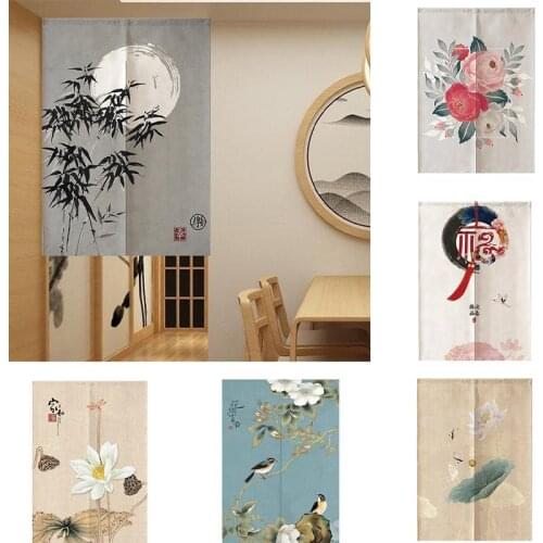 Japanese Door Curtain Household Partition Curtain Toilet Kitchen Oil Smoke Free Half Panel Curtain Doorway Hanging Curtain