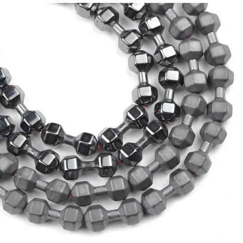 YHBZRET Black Hematite Dumbbell barbell shape Natural Stone Loose beads For Jewelry making bracelets Pendant DIY accessories