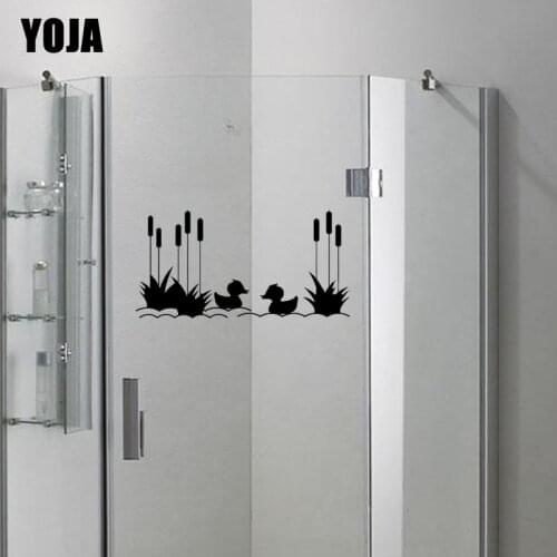 YOJA 12x24.6CM Bathroom Shower Cute Duckling Glass Stickers Home Wall Stickers G2-0260