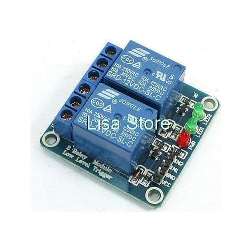 12V DC Coil Low Level Trigger 2 Channel Power Relay Module Board
